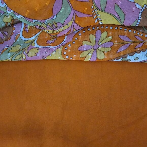 Jones New York Sleeveless Ruffle V Neck Retro Floral Colorful Tank Top - Picture 6 of 7